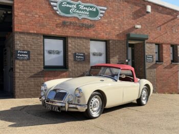 1959 MGA Twin Cam, Old English White, Red leather, stunning example